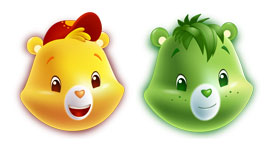 Care Bears五种彩色小熊头像PNG图标